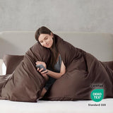 Nestl Twin Duvet Cover Set - Soft Prewashed Chocolate Brown Duvet Cover Twin/Twin XL, 2 Piece, with Zipper Closure, 1 Duvet Cover 68x90 inches and 1 Pillow Sham