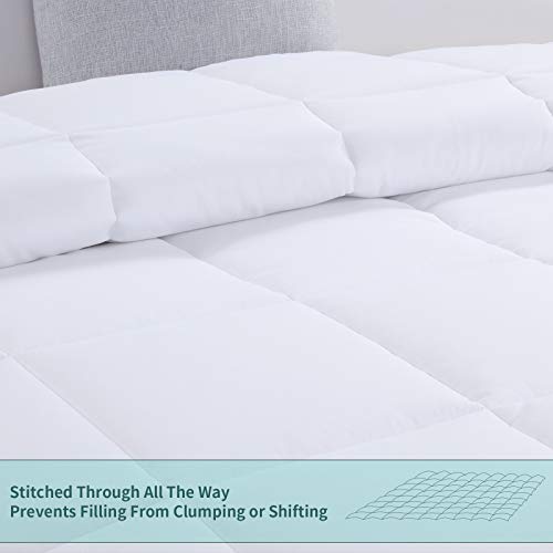 HOMBYS Oversized King Comforter 120x120, Lightweight Quilted Down Alternative Duvet Insert for All Season,White,8 Corner Tabs HOMBYS