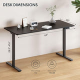 FLEXISPOT 63"x28" Large Dual Motor Electric Standing Desk, Black - 198 LBS Heavy-Duty Capacity, Ideal for Home Office, Creative Studio, or Multi-Monitor Setup FLEXISPOT