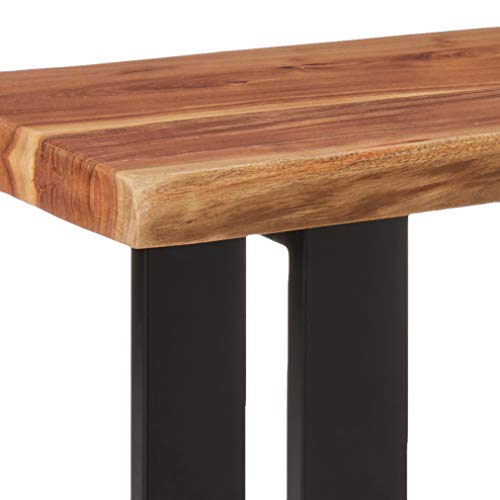 Alaterre Furniture Alpine Live Edge Solid Wood 48 inch Bench with Metal Legs, Natural - WoodArtSupply