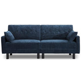 Futon Sofa Bed,Convertible Loveseat Sleeper Sofa Bed Modern Loveseat Futon Couch with Storage/Adjustable Backrest/2 Pillows,Small Blue Couches for Living Room Furniture (Blue, 2-Seater) Generic