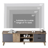 Miuuod 67" TV Stand for 55/60/65 inch TV inch TV,Mid Century Farmhouse TV Stand,Entertainment Center,Retro Media Consol with Storage for Living Room Miuuod