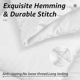 HYLEORY All Season Twin Size Bed Comforter - Cooling Goose Down Alternative Quilted Duvet Insert with Corner Tabs - Winter Warm - Machine Washable - White HYLEORY