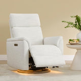 CHITA Power Swivel Glider for Adults with Nightlight, Nursery Recliner Chair with Power Headrest for Living Room, Bedroom, Water-Resistant Boucle Fabric, Boucle Fabric in Pearl