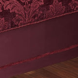 Touch of Class Camelot Luxury Bedding | Robust Burgundy | Matte Satin Damask on Richly Textured Jacquard-Woven Chenille Design | 4 Piece Set Includes King Comforter, Bedskirt, and 2 King Shams Touch of Class