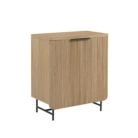 Walker Edison Lowen Contemporary Fluted-Door Accent Cabinet 32 Inch Coastal Oak Walker Edison