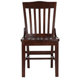 Flash Furniture Hercules Series School House Back Mahogany Wood Dining Chair, Traditional Elegant Wood Restaurant Chair with 800 lb. Weight Capacity, Walnut Flash Furniture