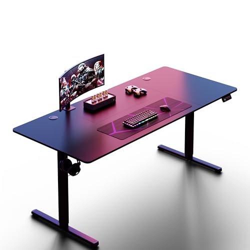 Shintenchi Standing Desk, 71x31 Inch Height Adjustable Electric Sit Stand up Desk, Ergonomic Rising Computer Table, Modern Lift Gaming Desk Workstation for Home Office, Black Shintenchi