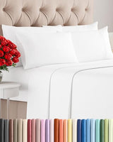 King 6 Piece Sheet Set - Comfy Breathable & Cooling - Ultra Soft Hotel Luxury Bedding Set with 8-16 Inch Deep Pockets - 1 Flat & 1 Fitted Sheet & 4 Pillowcases - Cozy, Wrinkle Free & Easy Care - White CGK Unlimited