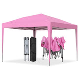 GDY 10'x10' Pop Up Canopy Tent, Outdoor Canopy Tent, Commercial Instant Gazebos, Portable Shelter Canopies, for Patio/Outdoor/Wedding Parties and Events,(Pink). GDY