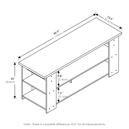 Furinno Jaya TV Stand, Espresso, 50 - WoodArtSupply