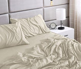 RUVANTI Queen Sheets Set, Brushed Microfiber Sheets 4 Pieces (1 Fitted Sheet, 1 Flat Sheet, 2 Pillowcases), with 15-inch Deep Pockets, Lightweight & Compfy Premium Hotel Bedding, Luxe Cream RUVANTI