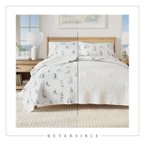 Great Bay Home Coastal Quilt Set - 2-Piece Twin/Twin XL Size Nautical Bedding Set - Lightweight, All-Season, Reversible Bedspread (Blue Watercolor Sailboats) Great Bay Home