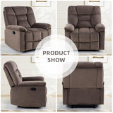 EBELLO Manual Recliner Chair for Adults with Soft Padded Headrest and Backrest, Overstuffed Single Recliner Sofa Chair for Living Room, Dark Brown