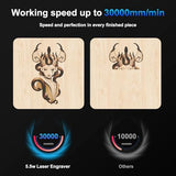 Twotrees TTS-55 Pro Laser Engraver 5500mW Laser Engraving Machine,Laser Cutter,30000mm/min Speed,0.08mm Laser Spot Engraver Machine for DIY,Wood,Metal,Acrylic,Glass,Stainless Steel Twotrees