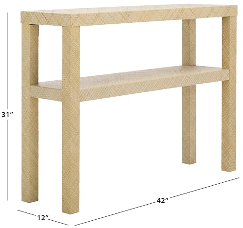 SAFAVIEH Home Collection Apis Natural Raffia 2-Shelf Console Table for Entryway, Living Room, Foyer SAFAVIEH