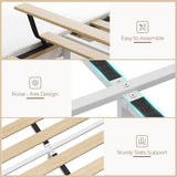 Rolanstar Full Bed Frame with Drawers, Storage Headboard with Charging Station and LED Lights, Upholstered Bed with Heavy Duty Wood Slats, No Box Spring Needed, Noise Free, Easy Assembly, Beige Rolanstar