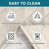 Turquoize 100% Waterproof Futon Cover Futon Slipcover Washable Armless Sofa Bed Slipcover Protector Seat Width Up to 70" with Adjustable Elastic Strap Anti-Slip for Dogs, Ivory Turquoize