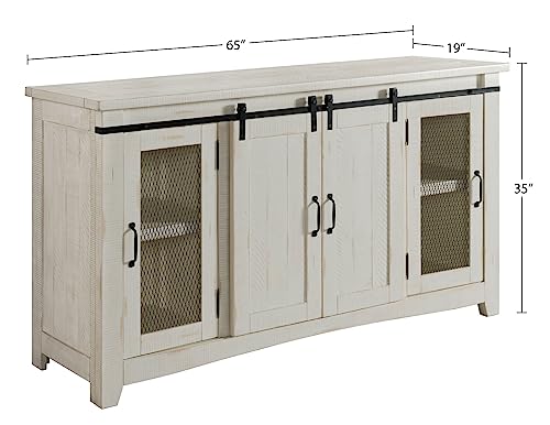 Martin Svensson Home Aspen 65" Solid Wood TV Stand, All Antique White Martin Svensson Home