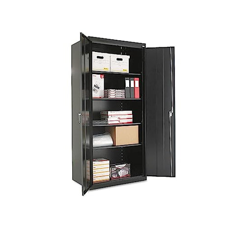 Alera CM7824BK 36 in. x 78 in. x 24 in. Assembled High Storage Cabinet with Adjustable Shelves - Black Alera