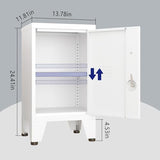 PAOFIN 24.4" H Metal Locker Storage Cabinet with 1 Doors, Pantry with Shelves, Storage Cabinet with Adjustable Leveling Foot for Kitchen, Employees, Office, Kids Locker PAOFIN