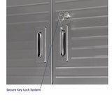 Heavey Duty Durable Lockable Stainless Steel 2 Piece Storage Cabinet Set, 4 Doors, Organizer for Garage, Office, Classroom, (Graphite, 60" W x 24" D x 90.5" H) Generic