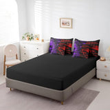 Feelyou Red and Purple Comforter Set with Sheets 7 Piece Queen Size Kids Geometric Bed in a BagStrip Lines Bedding Set Abstract Art Bed Set with Comforter, Sheets,Pillowcases,Cushion Covers Feelyou