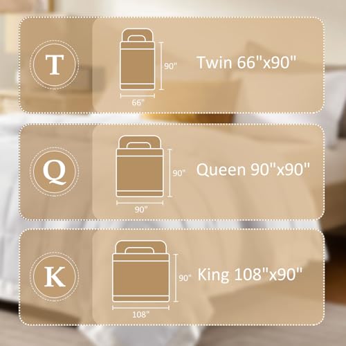 downluxe King Size Blanket with Satin Trim, Lightweight Down Alternative King Blanket for All Season, Machine Washable (Ivory, 90x108 Inch) downluxe