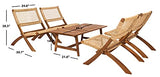 SAFAVIEH Outdoor Collection Blaze Coastal Acacia Wood/Light Brown 5-Piece Coffee Set PAT7080A, Natural/Natural Safavieh
