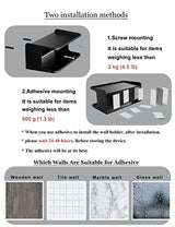 NOTMBESTM Bedside Wall Shelf Organizer Small Bedside Shelf Wall Mount for Bed Universal Stick on Wall Shelf Double Tray Holder for Storing Cellphone, Glasses, Keys, Camera, Alarm Clock (Black) NOTMBESTM