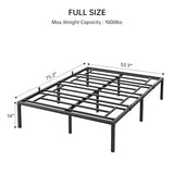 SunnyFurn Full Size Bed Frame,14 Inch Full Metal Platform Bed Frames, Heavy Duty Steel Slat, No Box Spring Needed, Mattress Foundation, Easy Assembly, No Noise and No Shaking SunnyFurn
