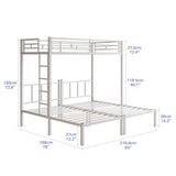 Bellemave Triple Bunk Bed for Kids, Adults, Teens, Twin Over Twin Metal Bunk Beds for 3 Kids, 3 bunk beds（Heavy Metal, White） Bellemave
