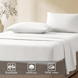 Comfort Spaces 100% Cotton Sheet Set Breathable, Lightweight, Soft with 12" Elastic Pocket Fits up to 14" Mattress, All Season Cozy Bedding, Matching Pillow Case, Twin White 3 Piece Comfort Spaces