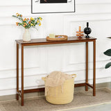 Mordchil HF Bamboo Narrow Console Table, 39.4"(L) Wood Small Entryway Table, Accent Slim Hallway Tables, Thin Sofa Side Tables for Hallway, Living Room, Bedroom, Foyer, Walnut Mordchil HF