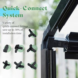 AMERLIFE 8x12x7FT Polycarbonate Greenhouse, Walk in Greenhouse with Quick-Connect System, Green House with 4 Vent Windows and Swing Lockable Door, Greenhouses for Outdoors, Sunroom Black AMERLIFE