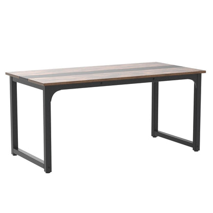 Tribesigns Modern Computer Desk, 70.8 x 31.5 inch Large Office Desk Computer Table Study Writing Desk Workstation for Home Office, Rustic/Black - WoodArtSupply