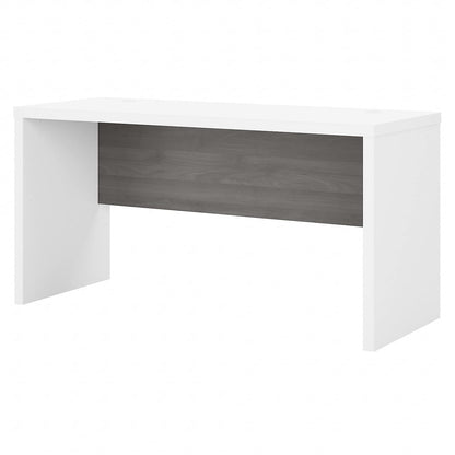 Office by kathy ireland Echo 60-inch W Credenza Desk, Pure White/Modern Gray (KI60506-03) - WoodArtSupply