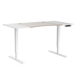HEONAM Dual Motor Electric Standing Desk, 63 x 30 Inches Height Adjustable Table with Splice Board, Ergonomic Sit Stand Computer Desk with White HEONAM