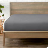 Bare Home Fitted Bottom Sheet King Size - Premium 1800 Microfiber - Ultra-Soft Hotel Luxury - Deep Pocket - Durable and Long Lasting - Fitted Sheet (King, Grey) Bare Home