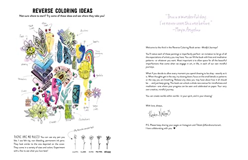 The Reverse Coloring Book™: Mindful Journeys: Be Calm and Creative: The Book Has the Colors, You Draw the Lines Workman