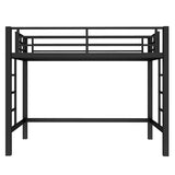 Bellemave Loft Bed Twin Size, Heavy Duty Loft Bed Frame with 2 Build in Ladder and Full Length Guardrail, Easy Assemble, Noise Free Design, No Box Spring Needed, Black Bellemave