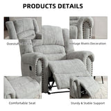 CANMOV Manual Recliner Chair, Classic and Traditional Manual Recliner Chair with Comfortable Arms and Back Single Sofa for Living Room, White Grey