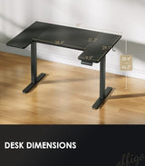 OffiGo U Shaped Electric Standing Desk, 48 Inch Height Adjustable Sit Stand Table, Writing Computer Desk for Home, Office, Workstation, Black OffiGo