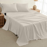 DREAMCARE King Size Sheets Set – 4 pcs Cooling Sheets – up to 21” Deep Pocket King Sheet Set – Hotel Luxury Sheets & Pillowcases – Superior Softness 100% Fine Microfiber with Side Pocket – Ivory DREAMCARE