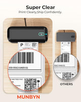 MUNBYN Bluetooth Thermal Label Printer RealWriter RW402B, 4x6 Shipping Label Printer for Small Business, Compatible with Android, iPhone and Windows, Mac, Chromebook