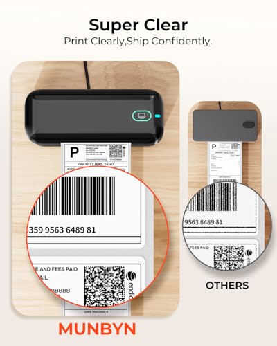 MUNBYN Bluetooth Thermal Label Printer RealWriter RW402B, 4x6 Shipping Label Printer for Small Business, Compatible with Android, iPhone and Windows, Mac, Chromebook MUNBYN