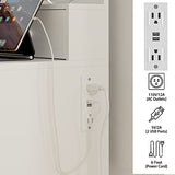 IRONCK Vanity Desk with LED Lighted Mirror & Power Outlet, 7 Drawers Makeup Vanities Table with Stool, for Bedroom, White IRONCK