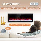 Cheerway 42’’ Smart WiFi Electric Fireplace Heater, Wall Mounted & Recessed Electric Fireplace Insert w/Timer, Child Lock, Crackling Sound, App & Remote Control, Adjustable Flame,1500W Cheerway
