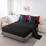 Feelyou Geometric Ombre Teens Comforter Set with Sheets Full Size Kids Boys Women Blue Red and Black 7 Piece Bedding Set Decor Modern Stripes Bed Set Feelyou