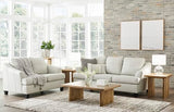 Signature Design by Ashley Genoa Modern Leather Match Loveseat, White Signature Design by Ashley